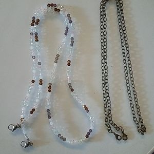 Crystal Face Mask and Eyeglass Crystal Chain Holders